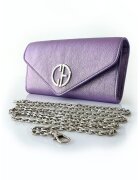 COLDFIRE Geanta plic din piele cu bareta din lant - Culori diferite - Violet - 10.2 x 19.2 x 3.7 cm