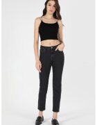 COLIN'S Blugi conici cu talie inalta - Gri inchis