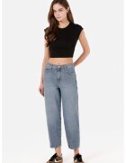 COLIN'S Blugi crop baggy 850 Jenny - Albastru prafuit