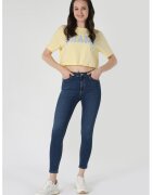 COLIN'S Blugi crop cu talie medie - Albastru inchis