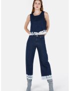 COLIN'S Blugi crop cu terminatii franjurate - Albastru glaciar/Bleumarin