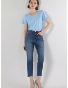 COLIN'S Blugi crop slim fit Maya - Albastru melange