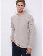COLIN'S Bluza cu decolteu henley si fenta cu nasturi - Maro taupe