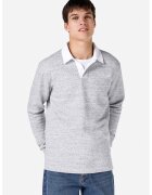 COLIN'S Bluza polo cu guler contrastant - Alb/Gri melange