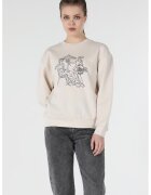 COLIN'S Bluza sport cu decolteu la baza gatului si imprimeu grafic - Negru/Maro nisip