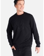 COLIN'S Bluza sport cu decolteu la baza gatului si imprimeu - Negru