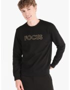 COLIN'S Bluza sport cu decolteu la baza gatului si text brodat - Negru