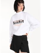 COLIN'S Bluza sport cu imprimeu si terminatie ajustabila - Alb/Negru/Portocaliu