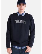 COLIN'S Bluza sport din bumbac cu imprimeu text - Bleumarin