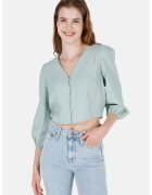 COLIN'S Camasa crop cu maneci bufante - Verde pal