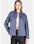 COLIN'S Camasa din amestec de in si denim cu design asimetric - BLUE
