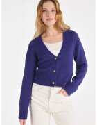 COLIN'S Cardigan crop cu decolteu in V - Albastru indigo