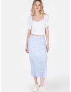 COLIN'S Fusta midi cu imprimeu floral - Albastru royal/Alb optic