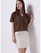 COLIN'S Fusta mini cu snur elastic in talie - Bej