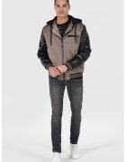 COLIN'S Geaca colorblock cu gluga - Maro taupe