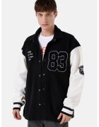 COLIN'S Jacheta bomber cu maneci contrastante - Alb/Negru