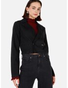 COLIN'S Jacheta crop de bumbac - Negru