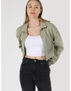 COLIN'S Jacheta crop texturata - Verde deschis