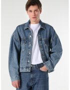 COLIN'S Jacheta de denim cu maneci cazute - Albastru inchis
