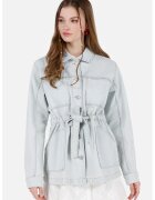 COLIN'S Jacheta din denim cu cordon in talie - Albastru deschis