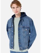 COLIN'S Jacheta din denim cu gluga detasabila - Albastru inchis