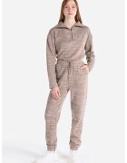 COLIN'S Pantaloni cu talie inalta si snur de ajustare - Maro melange