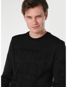 COLIN'S Pulover cu decolteu la baza gatului si imprimeu text - Negru