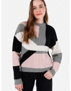 COLIN'S Pulover cu decolteu la baza gatului si model colorblock - Multicolor
