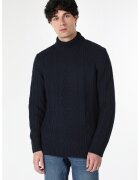 COLIN'S Pulover cu model torsade si guler scurt - Bleumarin