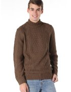 COLIN'S Pulover cu model torsade si guler scurt - Maro