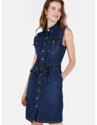 COLIN'S Rochie-camasa din denim cu buzunare aplicate - Bleumarin