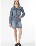COLIN'S Rochie-camasa din denim cu fermoar - Albastru prafuit