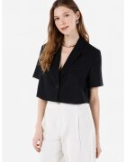 COLIN'S Sacou crop cu maneci scurte - Negru