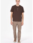 COLIN'S Tricou cu detaliu text - Maro inchis