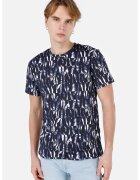 COLIN'S Tricou cu model abstract - Alb optic/Bleumarin