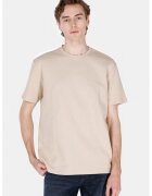 COLIN'S Tricou texturat cu decolteu la baza gatului - Bej deschis