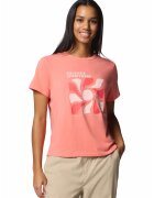 Columbia Tricou cu imprimeu - pentru trekking Sun Trek - Alb/Roz somon