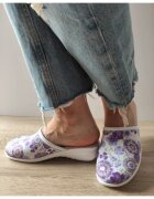 Comoda Saboti Medicali Dama 10 Qaudrifoglio Albi + Floral Lila - Floral - Flori