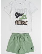 Converse Set de tricou cu model grafic si pantaloni scurti Retro - Verde/Gri deschis