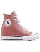 Converse Tenisi Chuck Taylor All Star cu platforma si talpa - Roz Crem