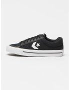 Converse Tenisi cu insertii de piele ecologica - Alb/Negru