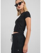 Converse Tricou crop cu detaliu logo - Negru