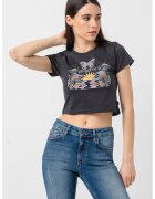 Converse Tricou crop cu imprimeu grafic Blooming Skate - Verde/Negru/Albastru