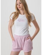 Converse Tricou crop slim-fit cu logo - Alb/Fucsia