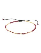 CORINA MARDARI Bratara ajustabila din aur filat de 14K/20 cu pietre de garnet - Rosu/Auriu