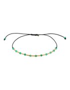 CORINA MARDARI Bratara ajustabila din aur filat de 14K/20 cu pietre onix - Verde/Auriu
