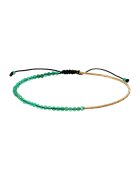 CORINA MARDARI Bratara ajustabila din aur filat de 14K/20 cu pietre onix - Verde/Auriu