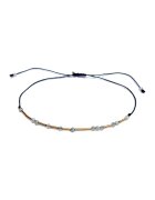 CORINA MARDARI Bratara din aur filat de 14K/20 cu snur de ajustare - Auriu/Negru/Gri deschis