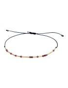 CORINA MARDARI Bratara din aur filat de 14K/20 cu snur de ajustare - Rosu/Auriu/Negru