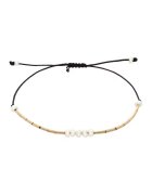 CORINA MARDARI Bratara filata cu aur de 14K/20 si perle - Alb/Auriu/Negru